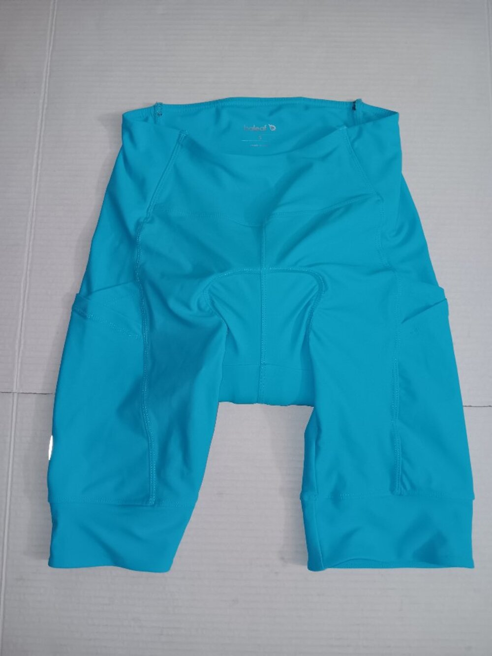 BALEAF BIB TURQUOISE RED PADDED ATHLETIC CYCLING BIKER POCKET SHORTS